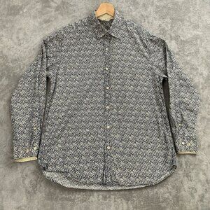 Tommy Bahama Shirt Mens Small Leave Print Camp Resort Vacation Casual Abstract